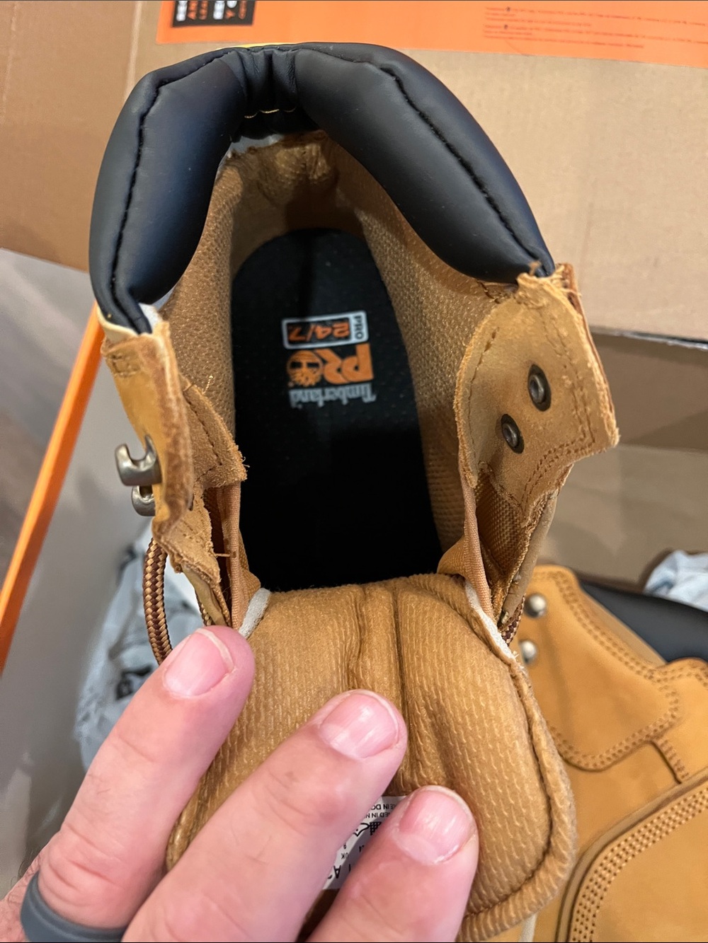 Timberland PRO Wheat/Tan Men's Steel Toe Work Boots - Picture 3 of 6